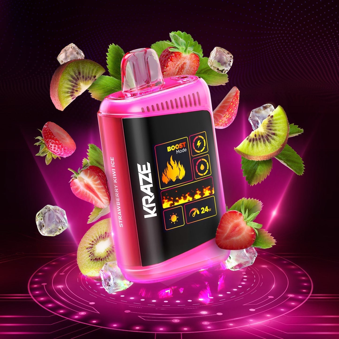 Kraze MegaX strawberry Kiwi Ice Orleans Vape