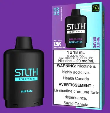 STLTH SWITCH Pod Pack - Blue Razz / White Grape - Orleans Vape STLTH SWITCH Pod Pack - Blue Razz / White Grape - Orleans Vape