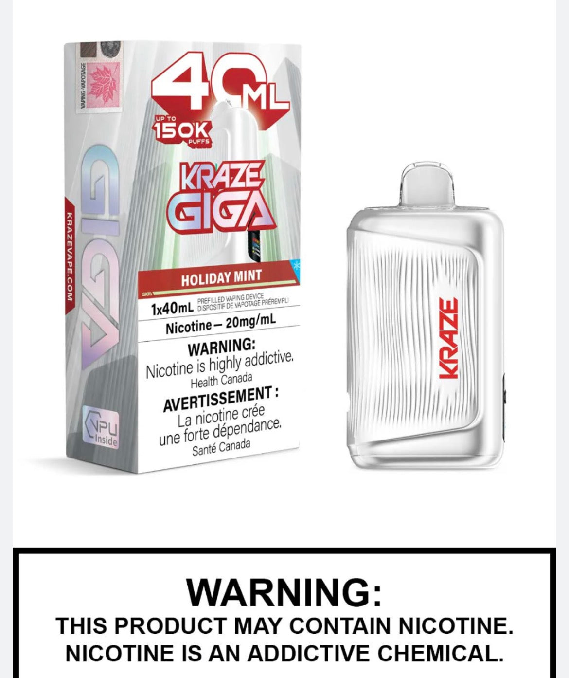 Kraze GIGA HOLIDAY MINT| 40ML | Orleans Vape