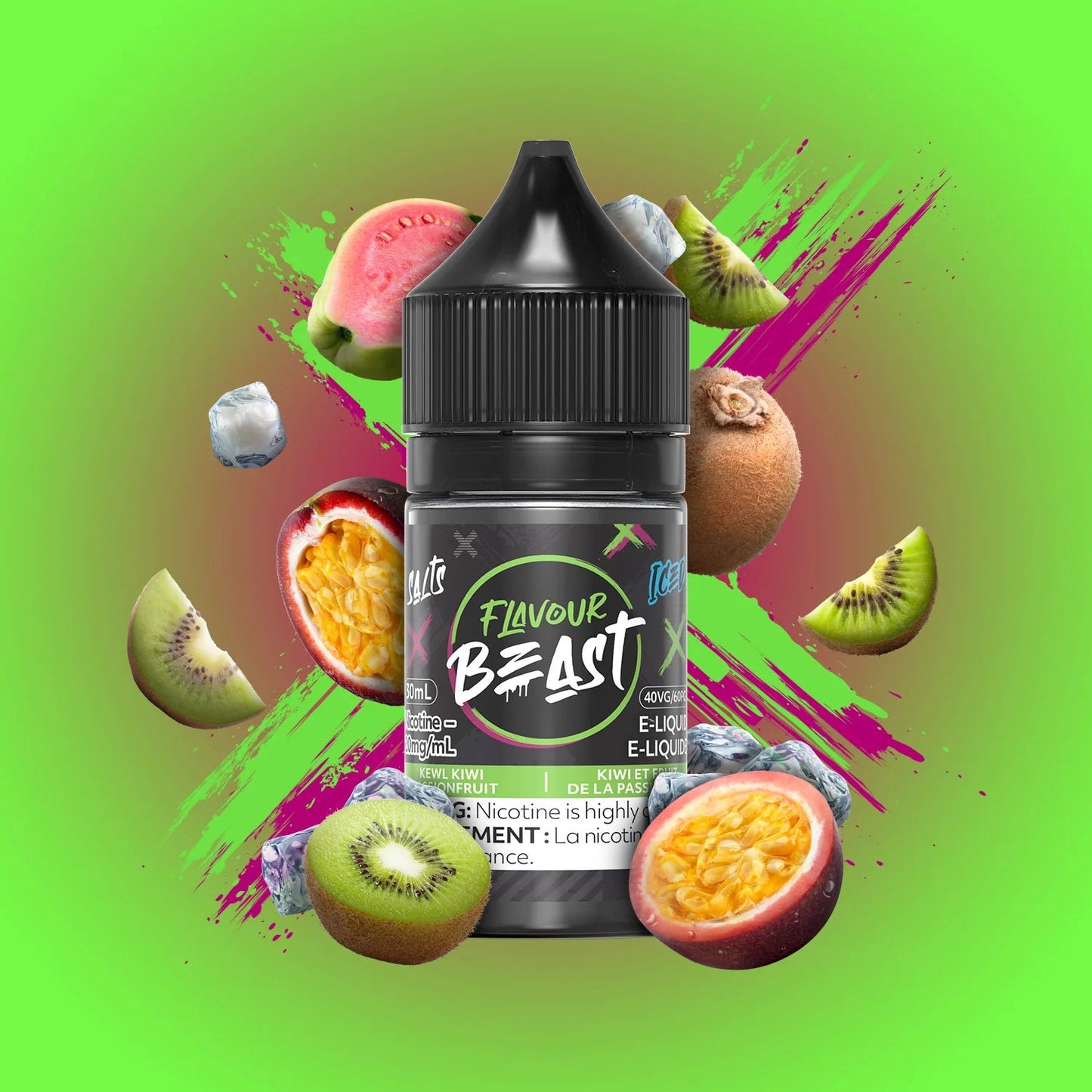 Flavour beast E Liquid Kewl Kiwi Passionfruit Orleans Vape