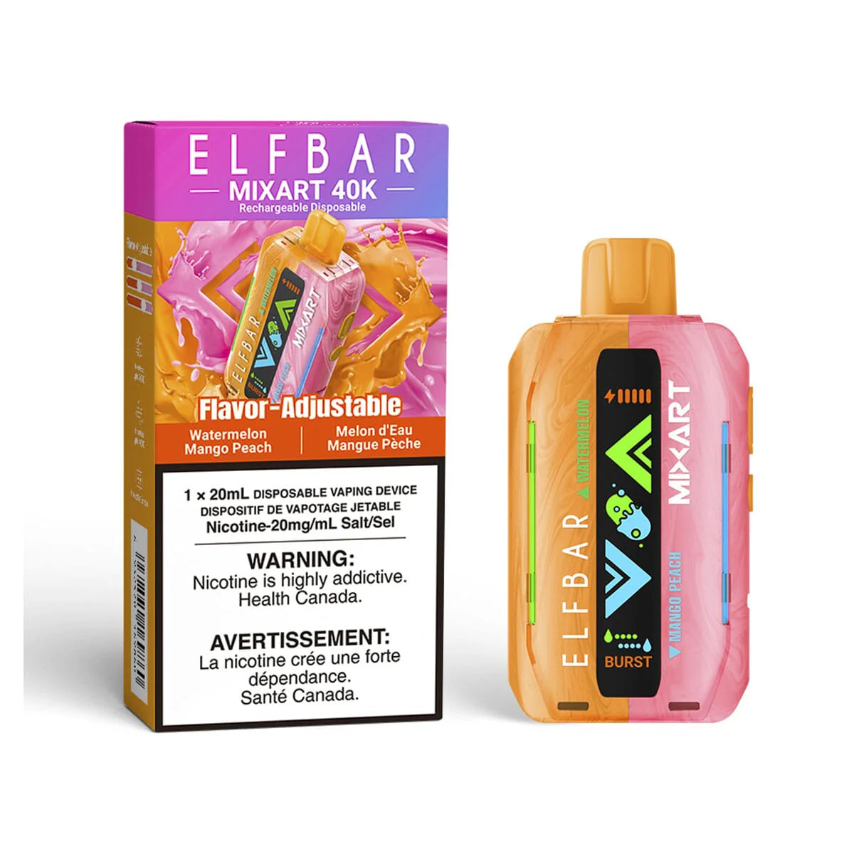 Elf bar Mixart 40k watermelon mango peach Orleans Vape