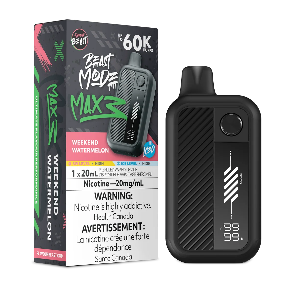 Flavour Beast Max 3 Weekend Watermelon 60K Orleans Vape