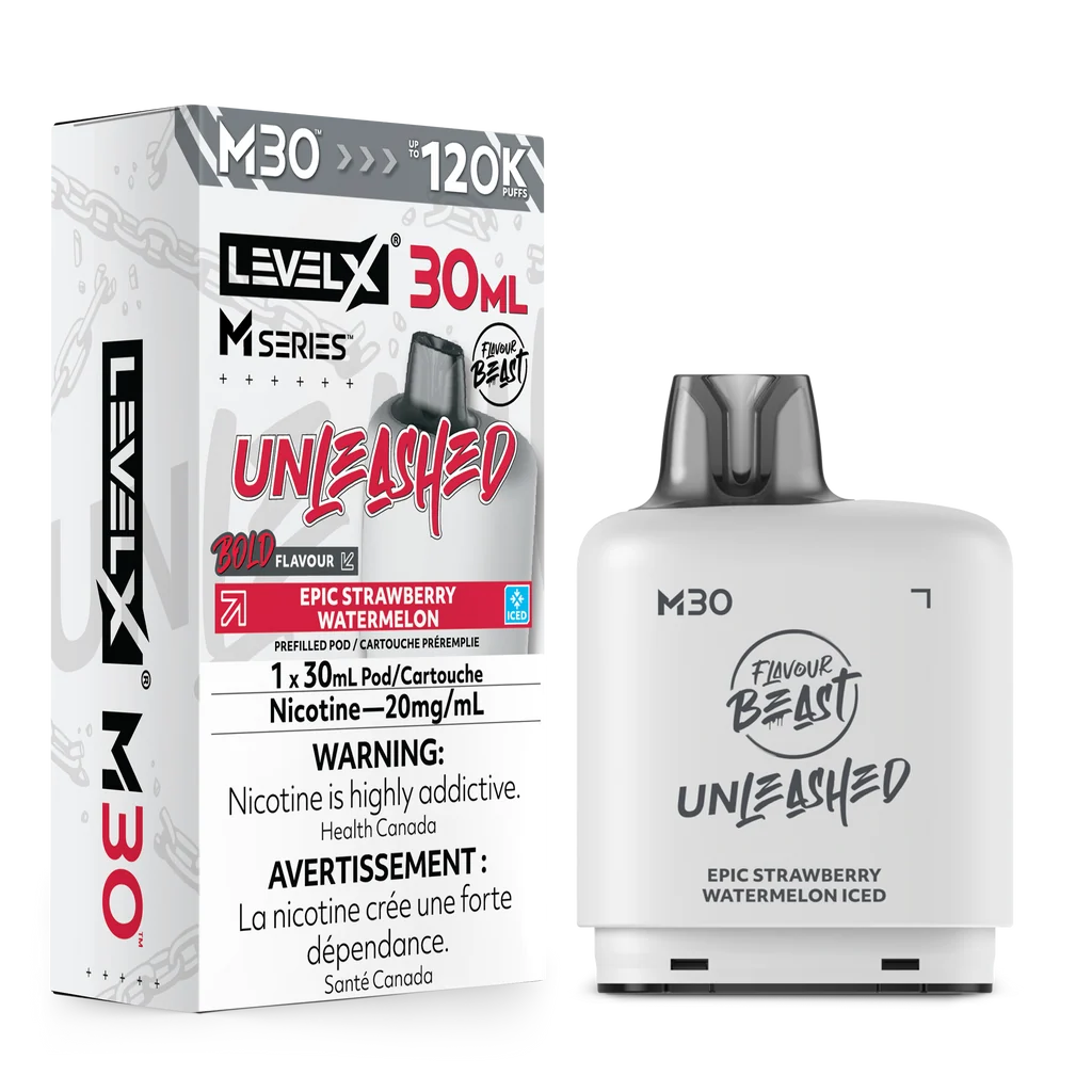 Level X M series Unleashed STRAWBERRY WATERMELON 30ml 120K pod Orleans Vape