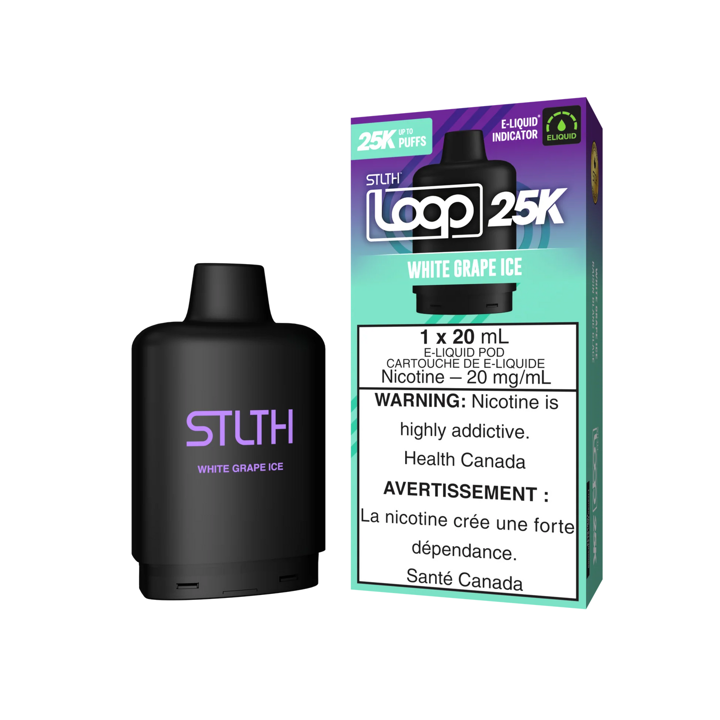 White grape Ice Stlth loop 25k Orleans Vape