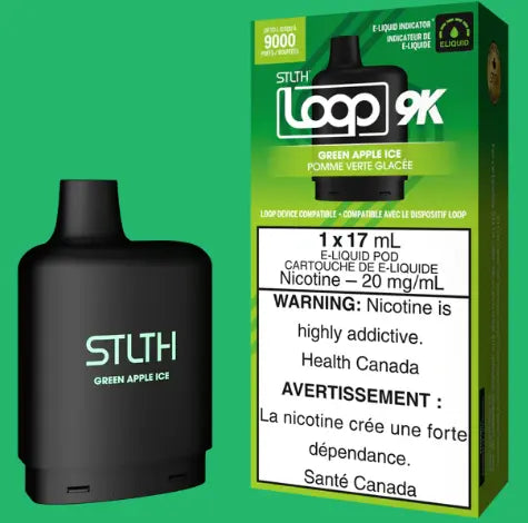 STLTH LOOP 9K POD PACK - GREEN APPLE ICE - Orleans Vape