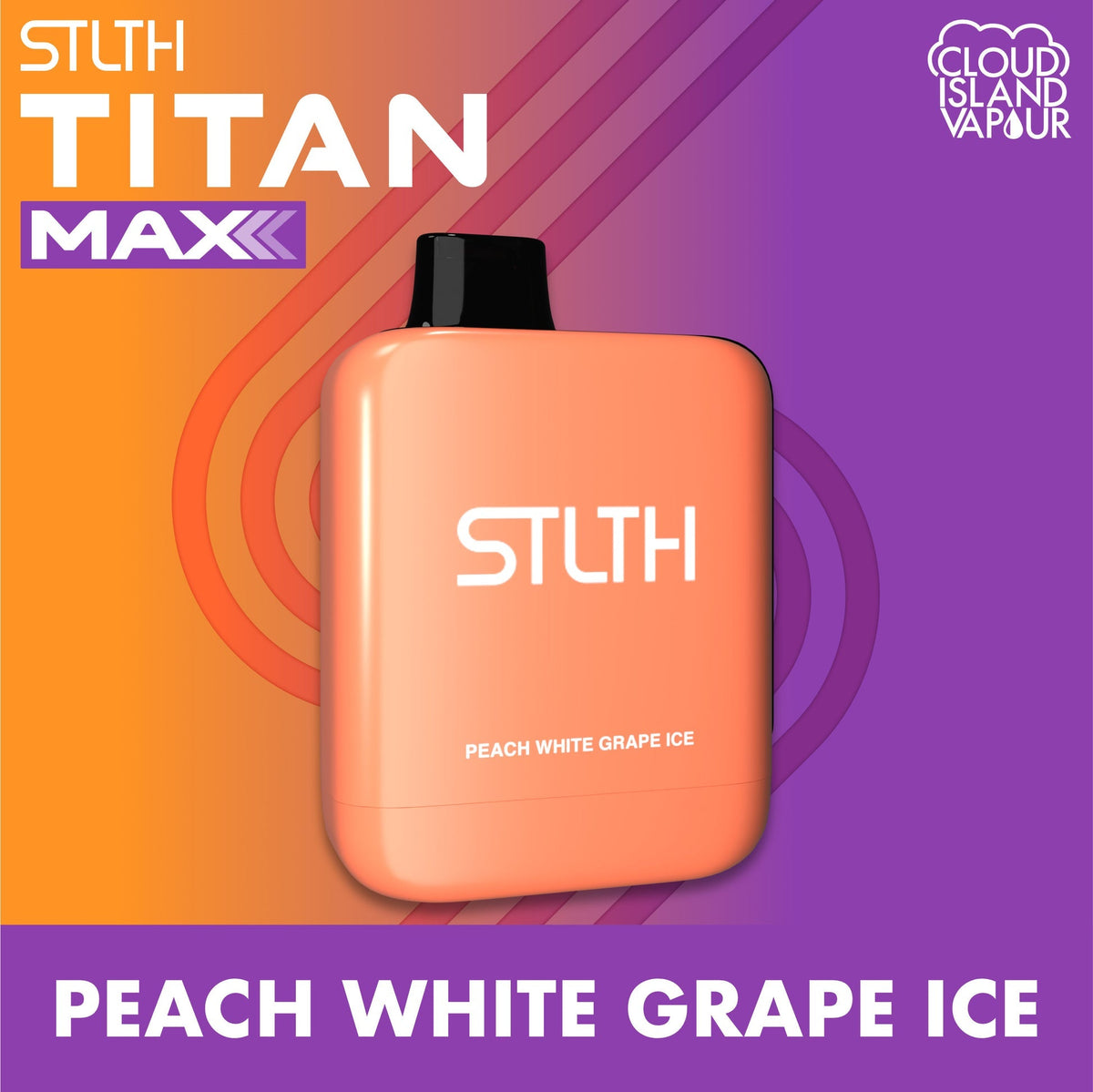 Stlth Titan Max/Peach White Grape Ice/50k Orleans Vape