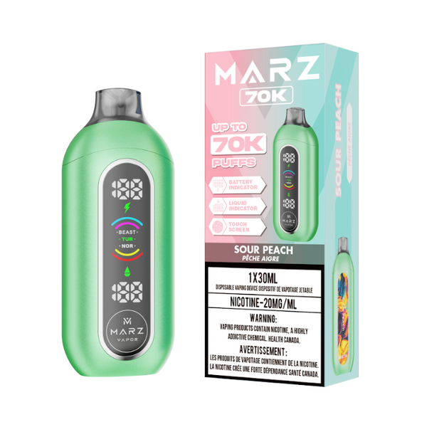 Marz 70k Sour Peach Orleans Vape
