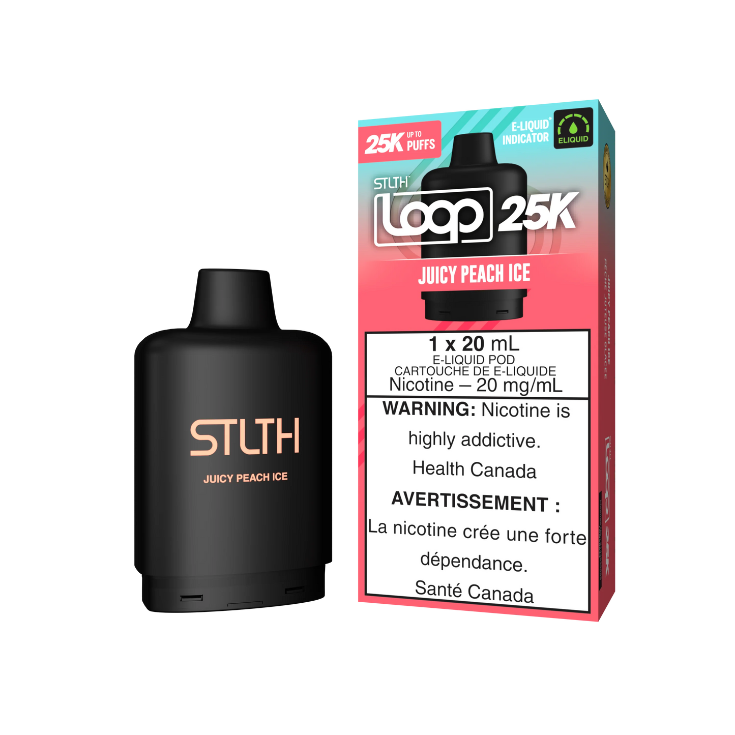STLTH loop Juicy Peach Ice 25k Orleans Vape