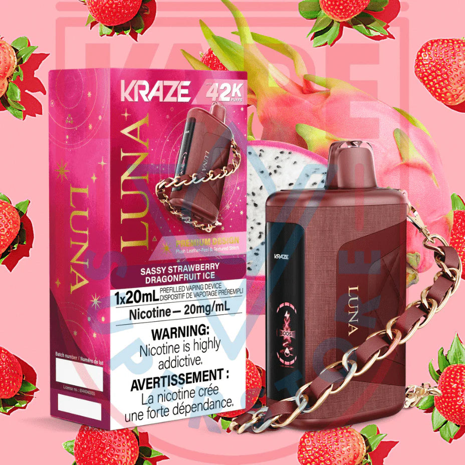 Kraze Luna sassy Strawberry Dragonfruit Ice - 42k Orleans Vape