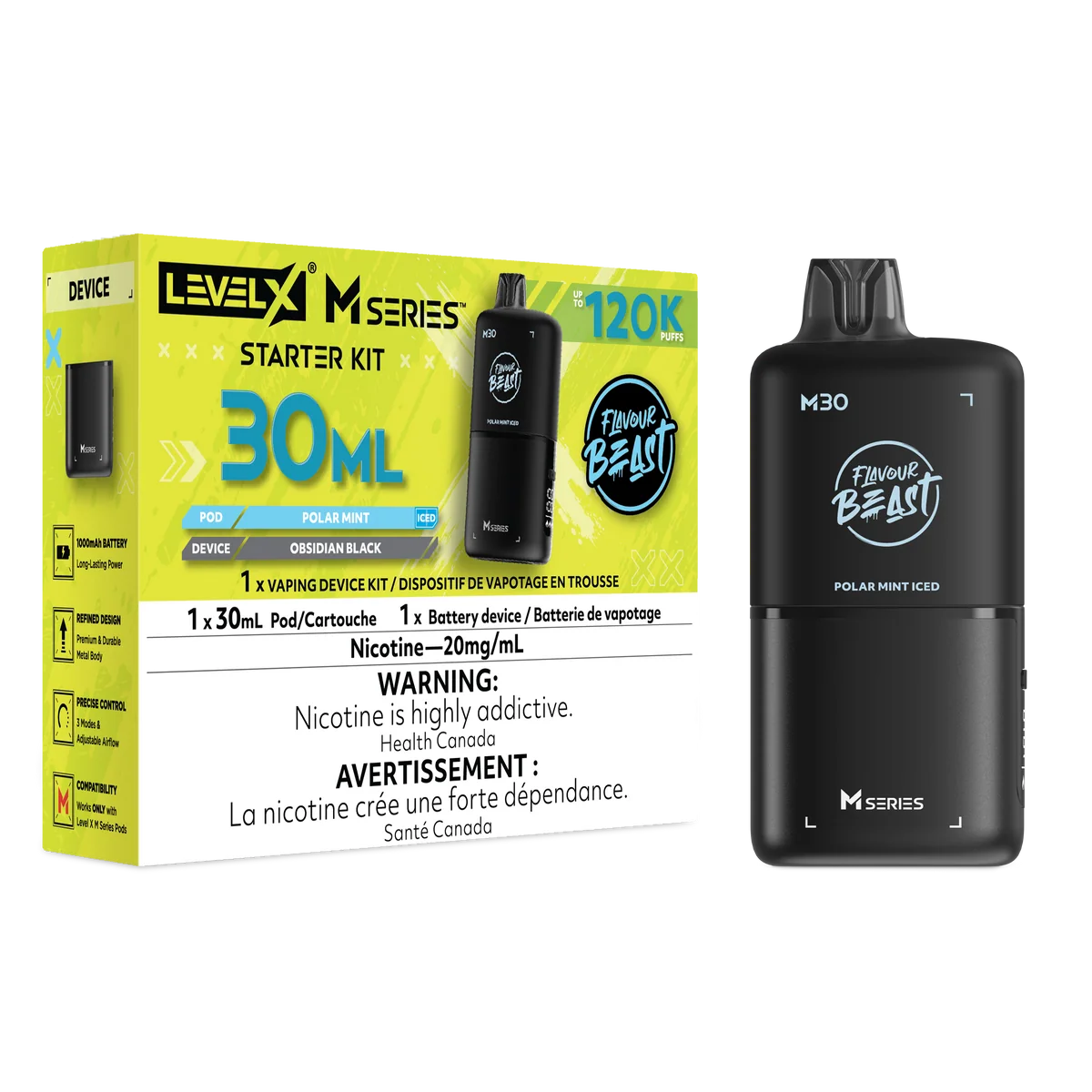 POLAR MINT Level X Starter Kit | 30ml Orleans Vape