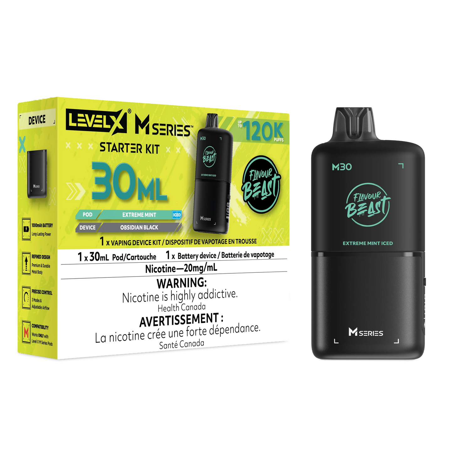 EXTREME MINT Level X Starter Kit | 30ml Orleans Vape