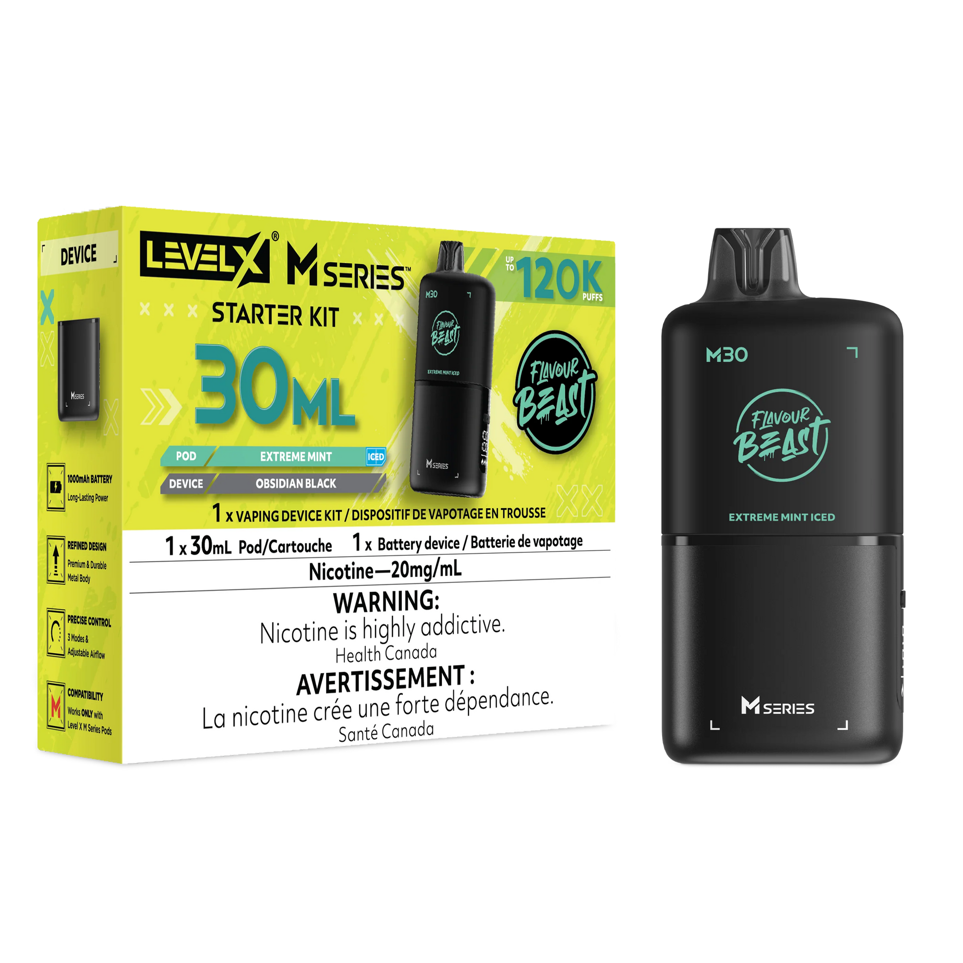 EXTREME MINT Level X Starter Kit | 30ml Orleans Vape