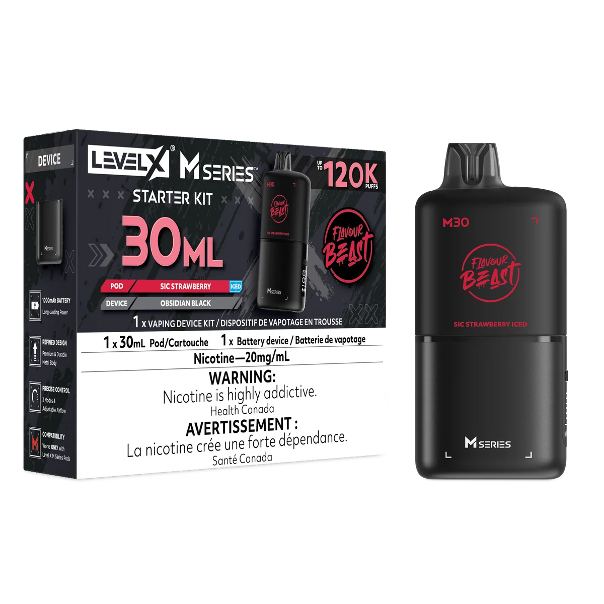 SIC STRAWBERRY Level X Starter Kit | 30ml Orleans Vape