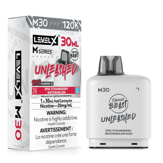Level X M series Unleashed STRAWBERRY WATERMELON 30ml 120K pod Orleans Vape