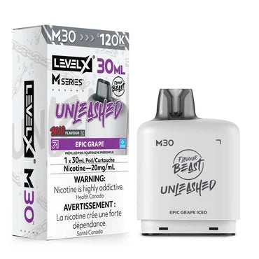Level X M series Unleashed EPIC GRAPE 30ml 120K pod Orleans Vape