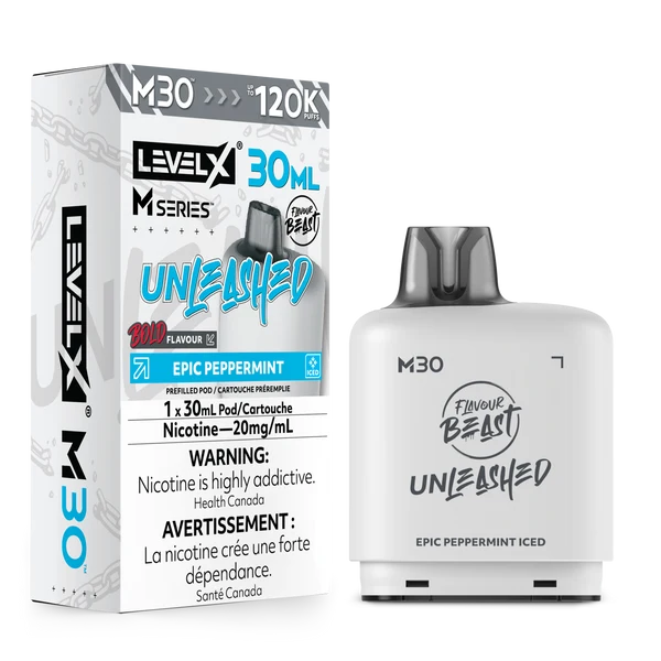Level X M series Unleashed EPIC PEPPERMINT 30ml 120K pod Orleans Vape
