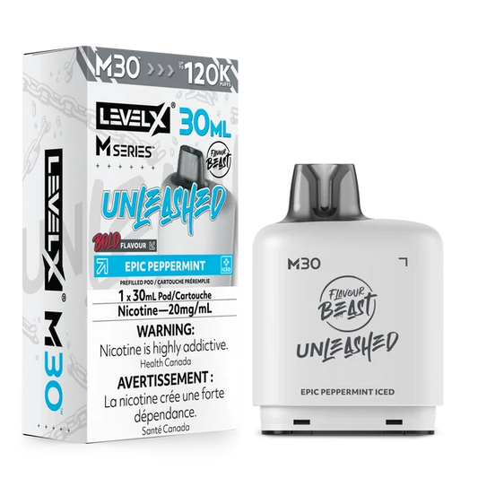 Level X M series Unleashed EPIC PEPPERMINT 30ml 120K pod Orleans Vape