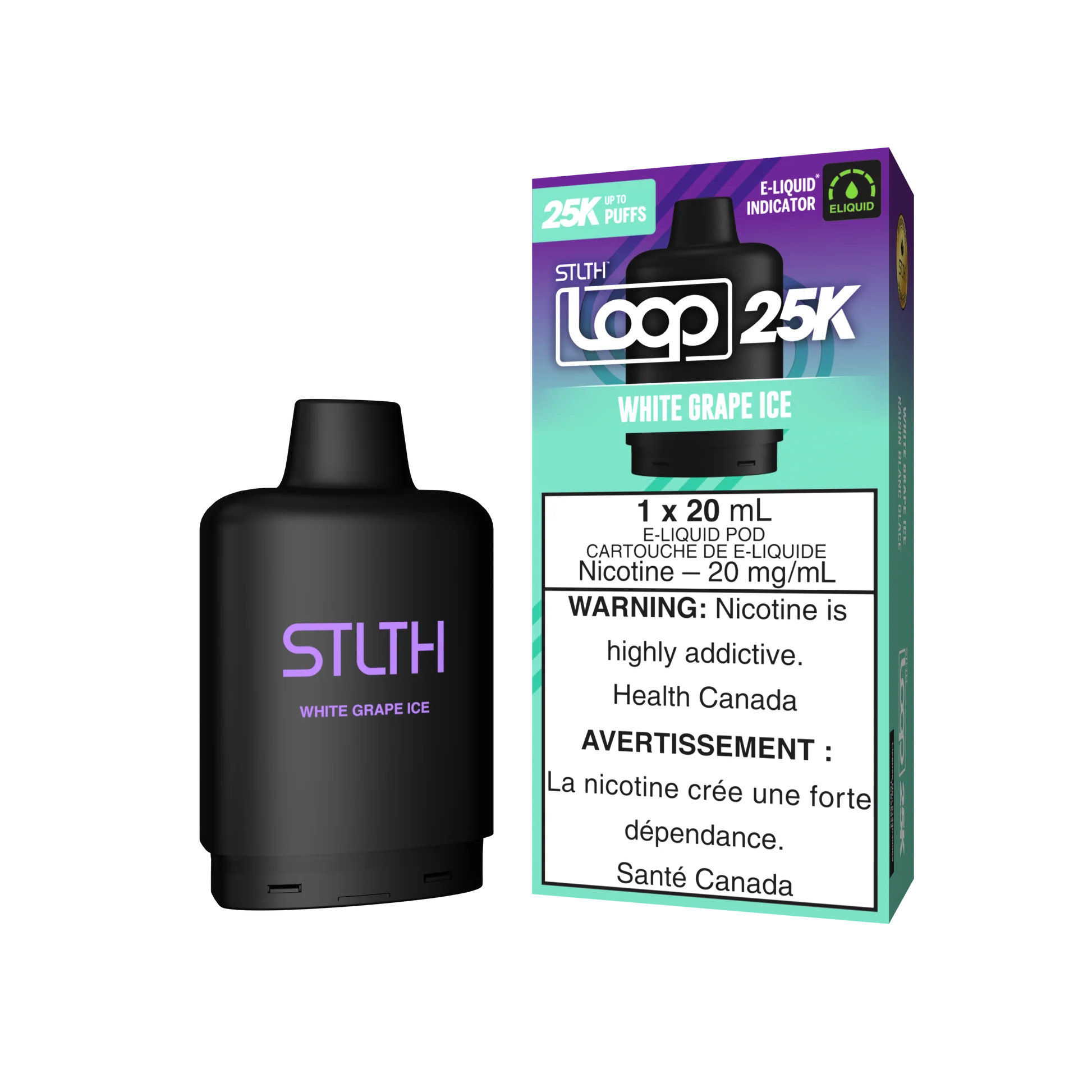 White grape Ice Stlth loop 25k Orleans Vape