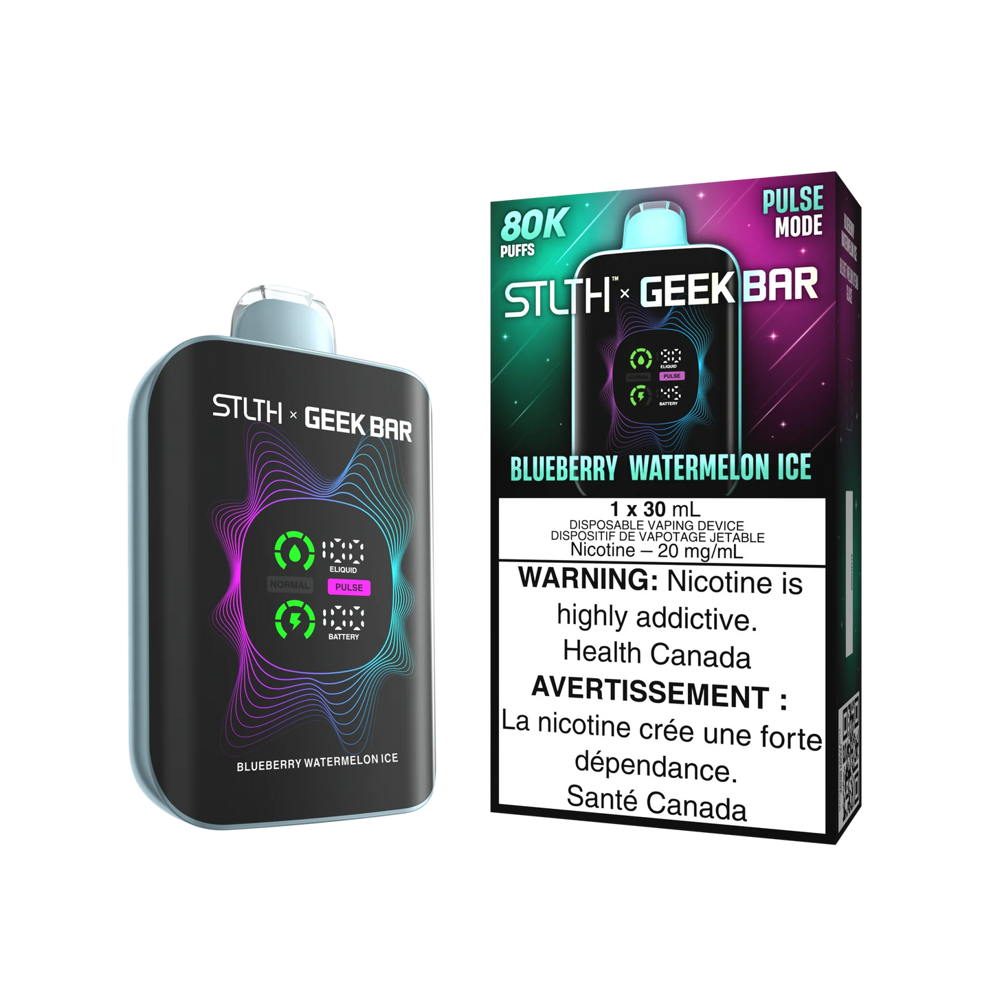 STLTHxGEEKBAR 80K Blueberry Watermelon Ice Orleans Vape