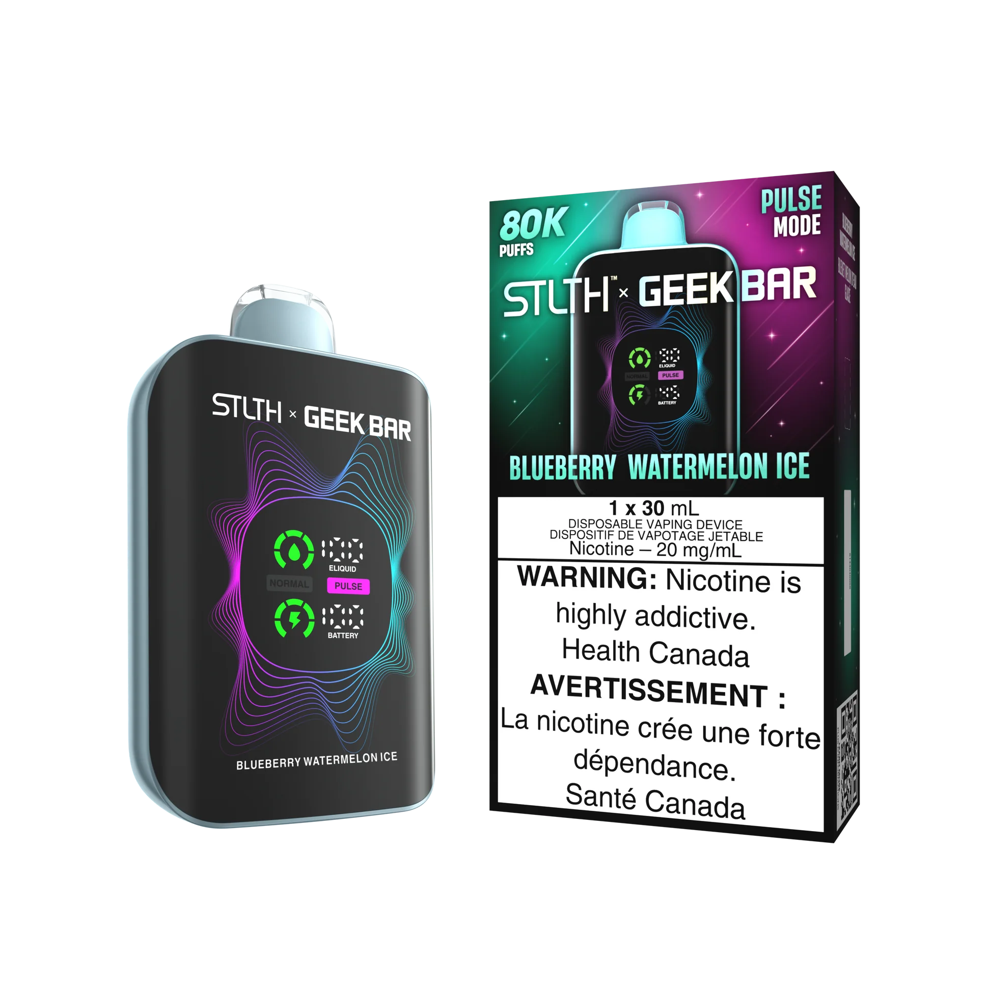 STLTHxGEEKBAR 80K Blueberry Watermelon Ice Orleans Vape