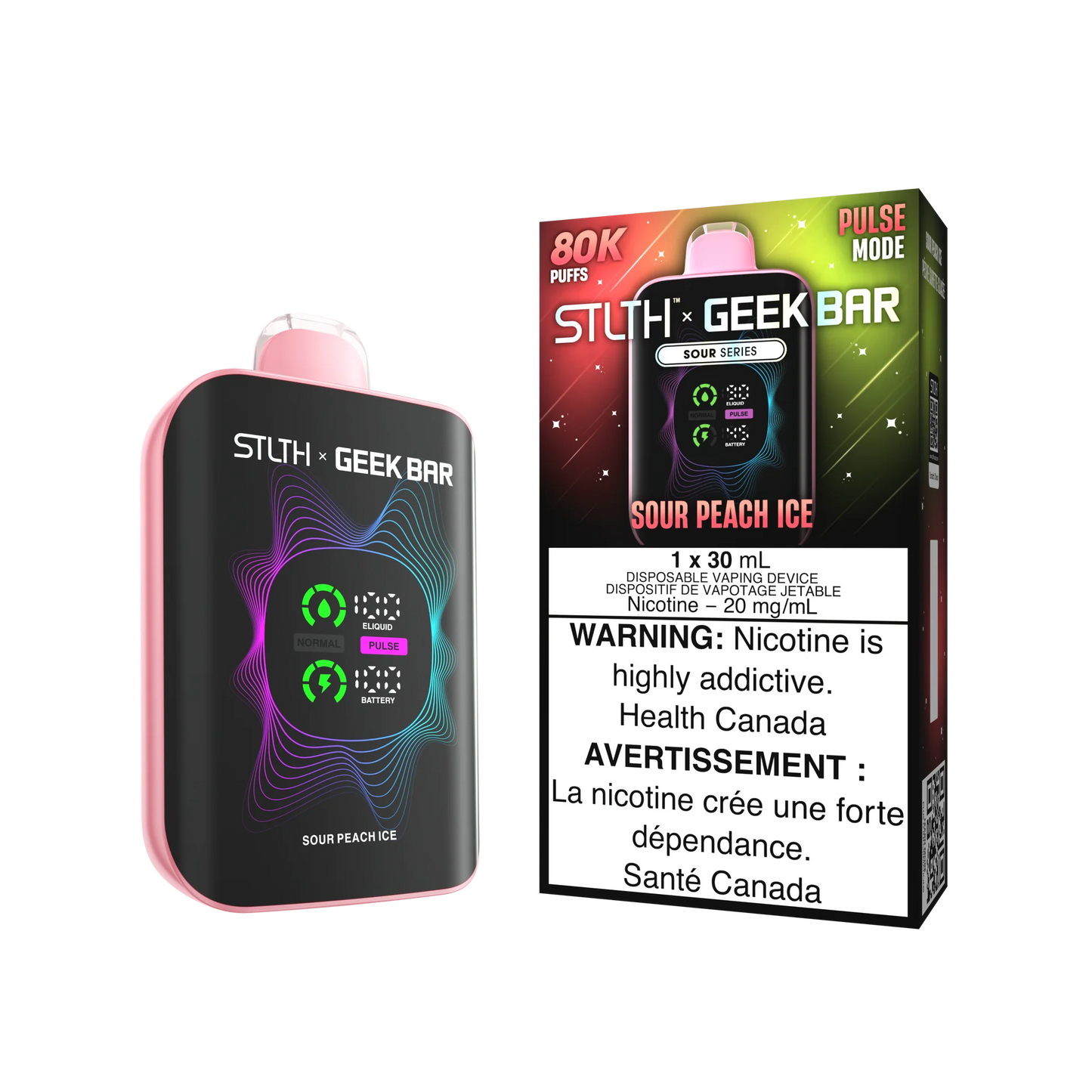 Stlth x Geek Bar Sour Peach Ice 80K Orleans Vape