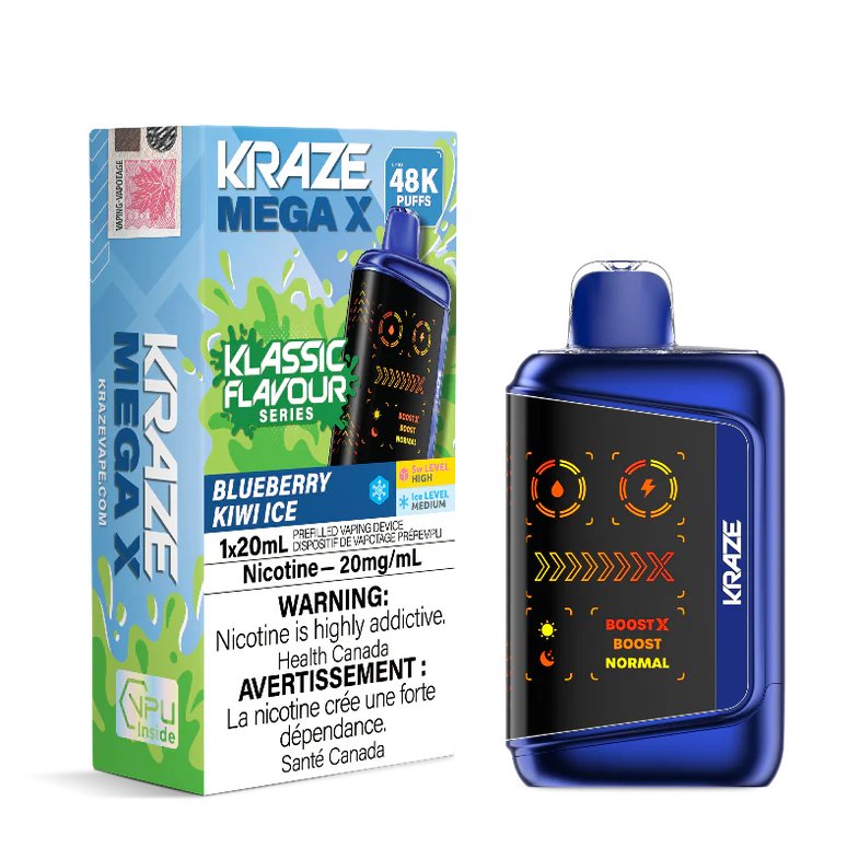 Kraze Mega X BLUEBERRY KIWI ICE 48K Orleans Vape