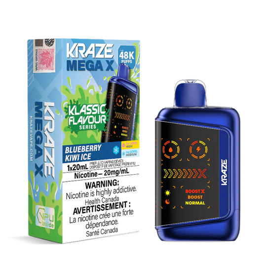 Kraze Mega X BLUEBERRY KIWI ICE 48K Orleans Vape