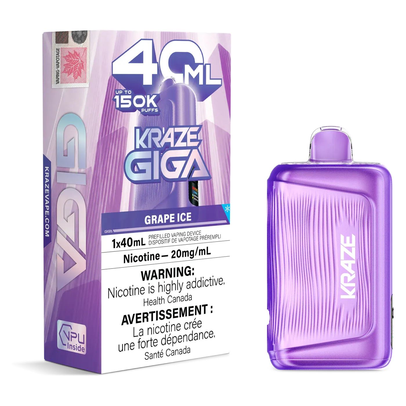 Kraze GIGA GRAPE ICE| 40ML | Orleans Vape