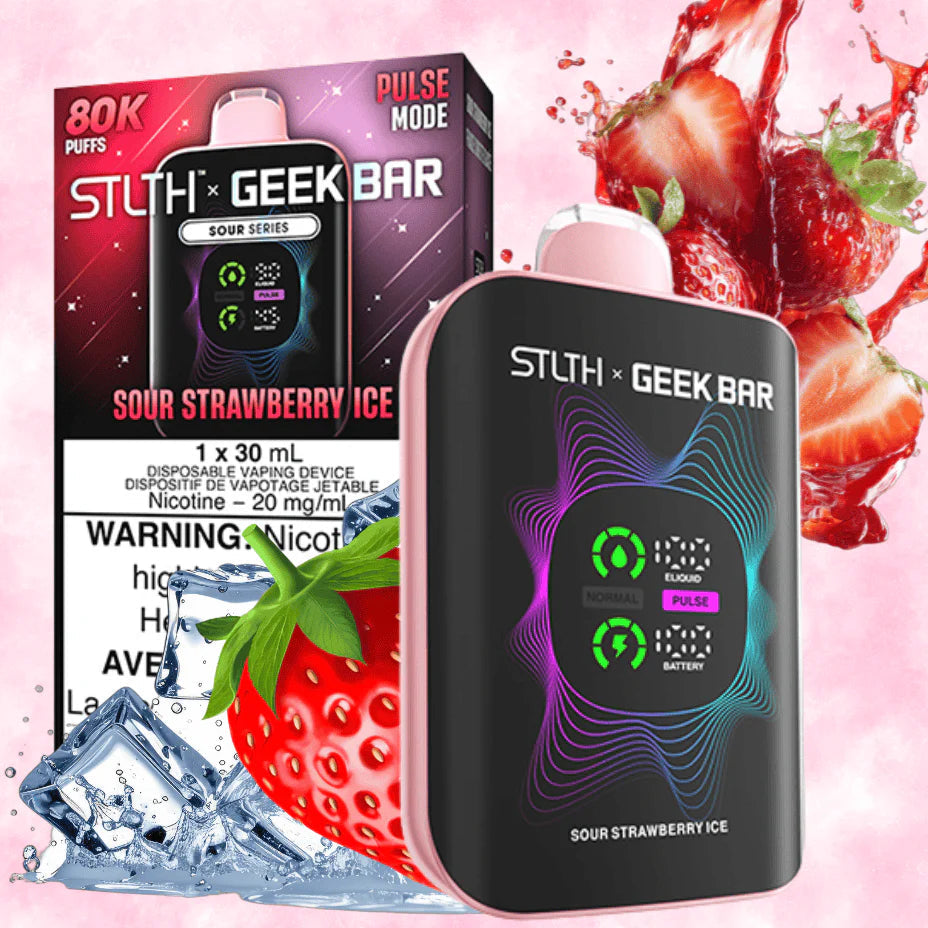 Stlth x Geek Bar SOUR STRAWBERRY ICE 80K Orleans Vape