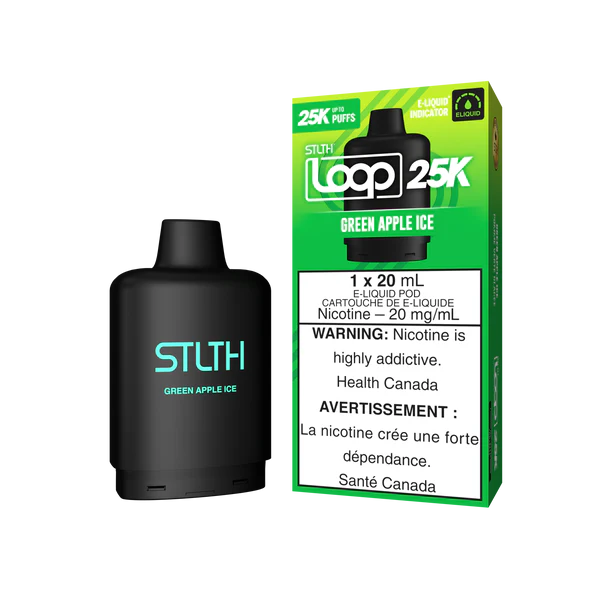 STLTH LOOP 25K Pod Pack - Green Apple Ice Orleans Vape