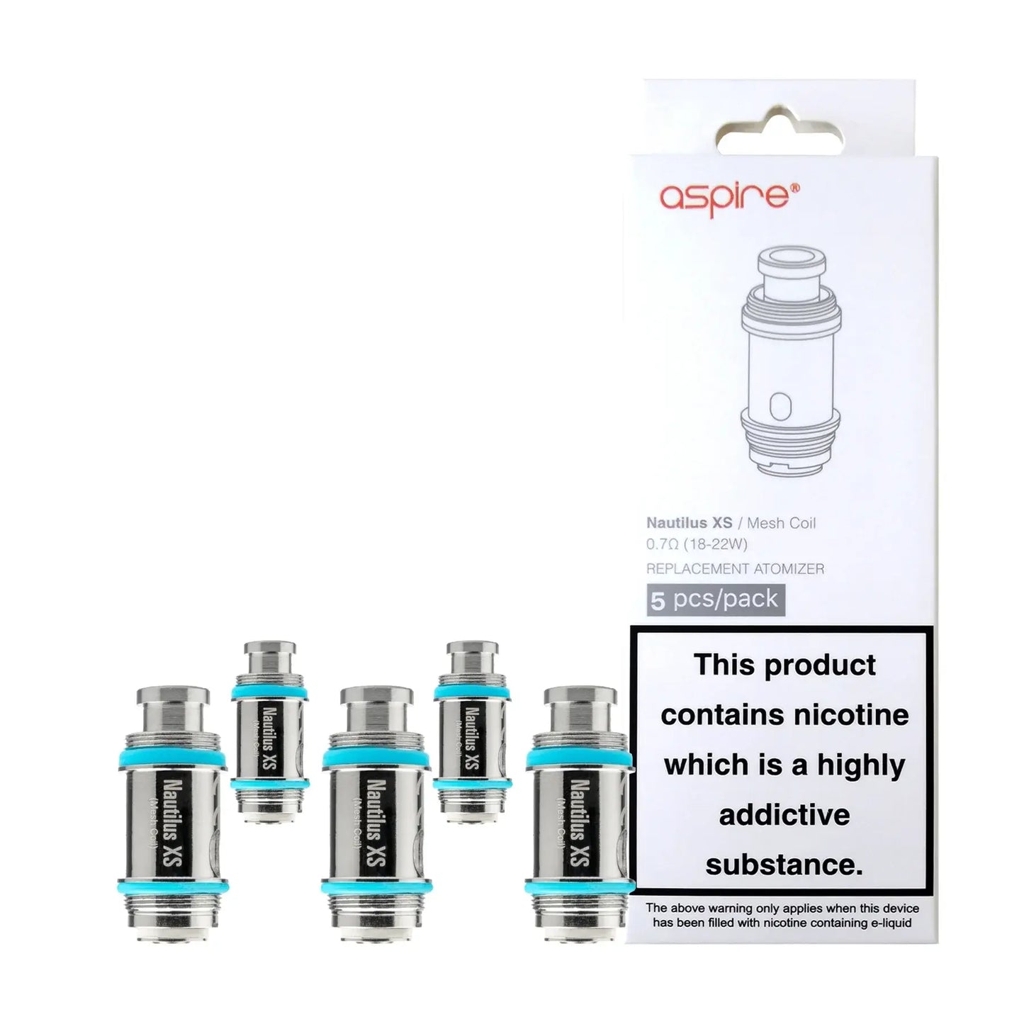 Aspire Nautilus XS 0.7 ohm 5 Coils - Orleans Vape