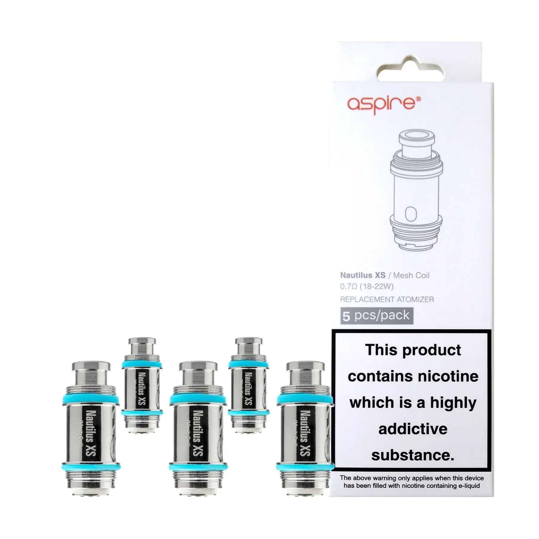 Aspire Nautilus XS 0.7 ohm 5 Coils - Orleans Vape